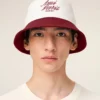 Chapeau Ami Paris en coton rouge et blanc