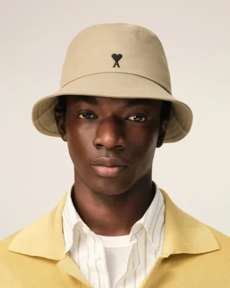 Chapeau bob Ami de Coeur en coton beige