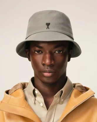 Chapeau bob Ami de Coeur en coton gris