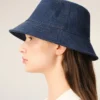 Chapeau en coton denim bleu avec patch Ami Paris Heritage