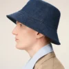 Chapeau en coton denim bleu avec patch Ami Paris Heritage