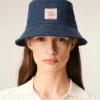 Chapeau en coton denim bleu avec patch Ami Paris Heritage