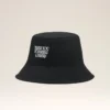 Chapeau en coton noir « Thank You for Being a Friend » avec broderie