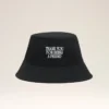 Chapeau en coton noir « Thank You for Being a Friend » avec broderie