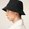 Chapeau en coton noir « Thank You for Being a Friend » avec broderie