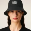 Chapeau en coton noir « Thank You for Being a Friend » avec broderie
