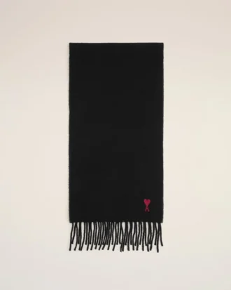Écharpe Red Ami de Coeur en laine noire et rouge