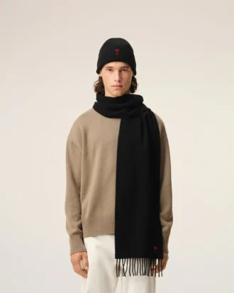 Écharpe Red Ami de Coeur en laine noire et rouge