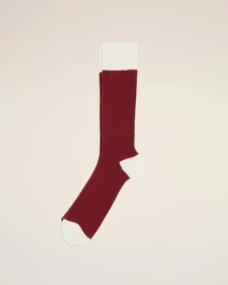 Chaussettes en coton rouge et blanc