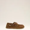 Chaussures bateau en cuir de vache marron