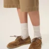 Chaussures bateau en cuir de vache marron