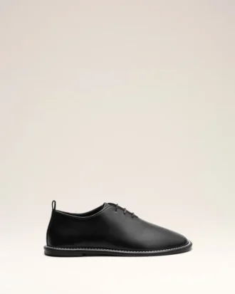 Chaussures derbies midi en cuir de vache noir