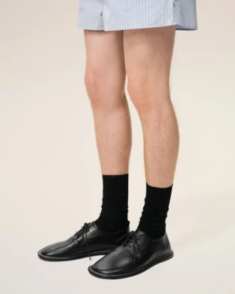 Chaussures derbies midi en cuir de vache noir