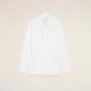 Chemise ajustée à col pointu en coton blanc