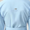 Chemise ajustée à col pointu en coton bleu