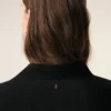 Chemise ajustée à col pointu en soie mélangée noire