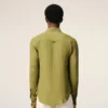 Chemise ajustée à col pointu en soie mélangée verte