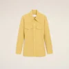 Chemise ajustée en coton jaune à col pointu