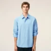 Chemise Ami de Coeur en coton bleu brodée par un tailleur