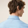 Chemise Ami de Coeur en coton bleu brodée par un tailleur