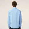 Chemise Ami de Coeur en coton bleu brodée par un tailleur