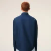 Chemise Ami de Coeur en coton bleu, coupe carrée et brodée