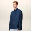 Chemise Ami de Coeur en coton bleu, coupe carrée et brodée
