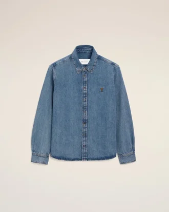 Chemise Ami de Coeur en coton denim bleu