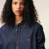 Chemise Ami de Coeur en coton denim bleu