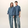 Chemise Ami de Coeur en coton denim bleu