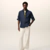 Chemise Ami de Coeur en coton denim bleu