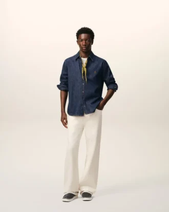 Chemise Ami de Coeur en coton denim bleu
