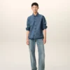 Chemise Ami de Coeur en coton denim bleu