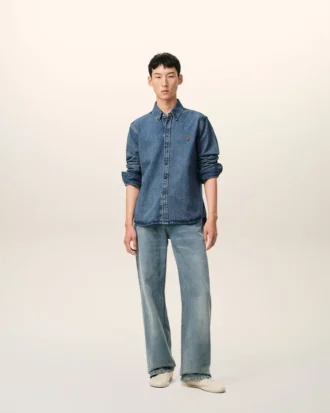 Chemise Ami de Coeur en coton denim bleu