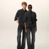 Chemise Ami de Coeur en coton denim noir