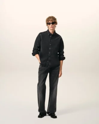 Chemise Ami de Coeur en coton denim noir