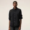 Chemise Ami de Coeur en coton denim noir