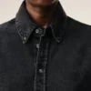 Chemise Ami de Coeur en coton denim noir