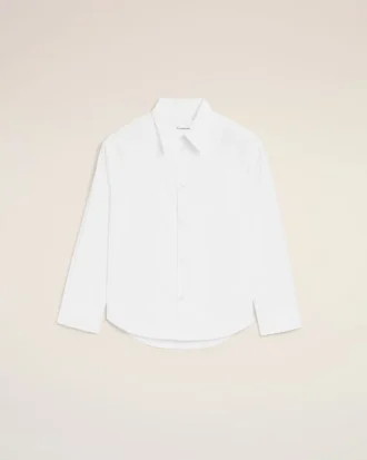Chemise ample Ami de Coeur à col pointu en coton blanc