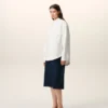 Chemise ample Ami de Coeur à col pointu en coton blanc