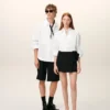 Chemise ample Ami de Coeur à col pointu en coton blanc