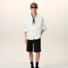 Chemise ample Ami de Coeur à col pointu en coton blanc
