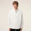 Chemise ample Ami de Coeur à col pointu en coton blanc