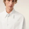 Chemise ample Ami de Coeur à col pointu en coton blanc