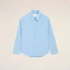 Chemise ample Ami de Coeur à col pointu en coton bleu
