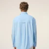 Chemise ample Ami de Coeur à col pointu en coton bleu