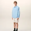 Chemise ample Ami de Coeur à col pointu en coton bleu