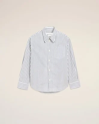 Chemise ample Ami de Coeur en coton rayé blanc