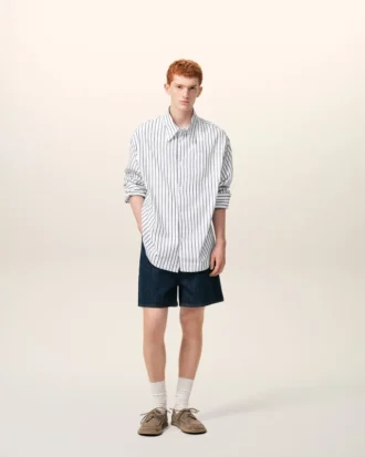 Chemise ample Ami de Coeur en coton rayé blanc
