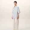 Chemise ample Ami de Coeur à manches courtes en coton rayé blanc